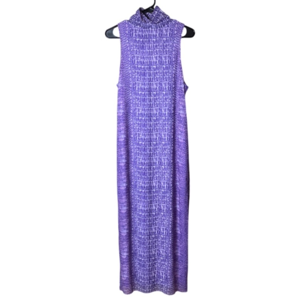 AFRM Purple Crocodile Mesh turtleneck sleeveless bodycon dress - NWT Size XL